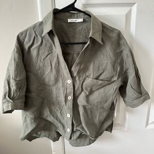Mod Ref Linen Short Sleeve Button Up